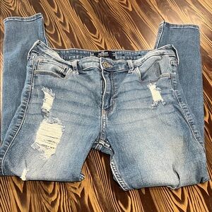 Hollister Light Blue Distressed Skinny Jeans